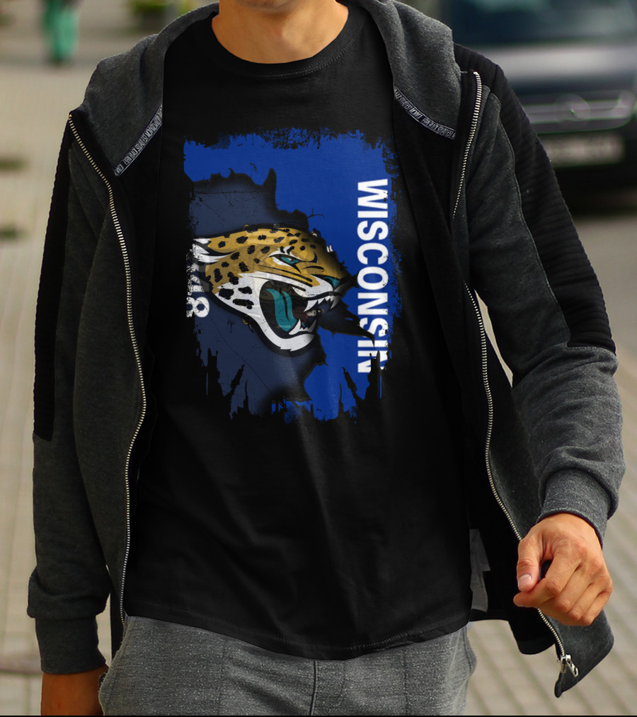 Wisconsin United With Jaguars Roaring Together T-Shirt