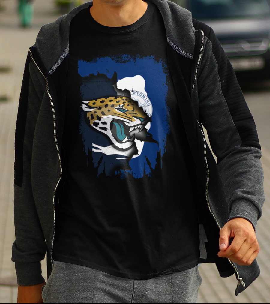 Wyoming State Pride With Jaguars Integration T-Shirt