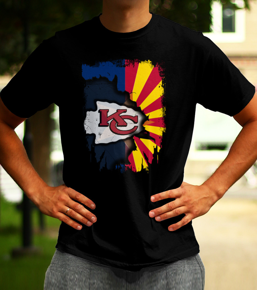 Arizona Sun With Kansas City Chiefs Logo Fusion T-Shirt