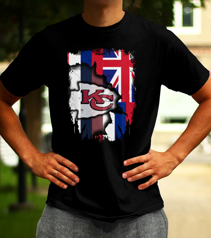 Together Hawaii Kansas City Chiefs Union Jack Flag T-Shirt