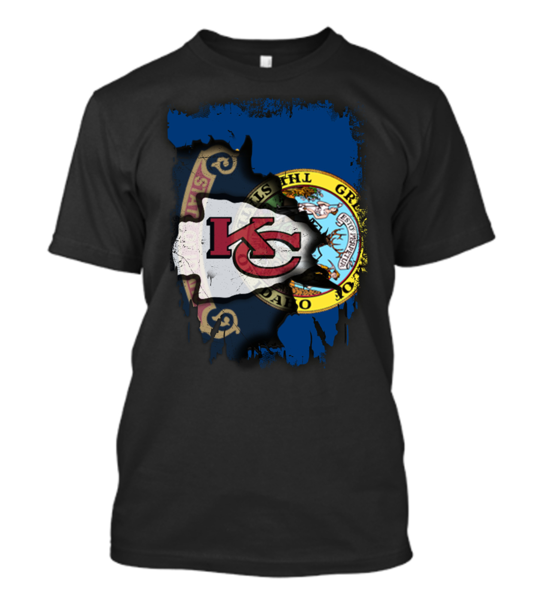 Kansas City Chiefs Idaho Flag Fusion T-Shirt
