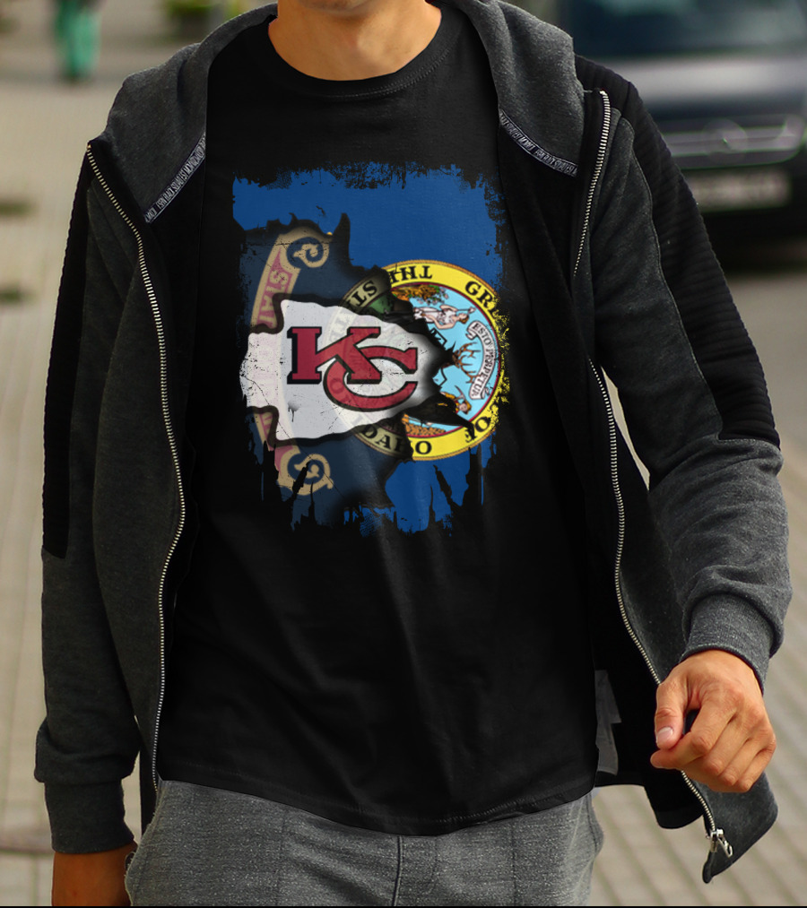 Kansas City Chiefs Idaho Flag Fusion T-Shirt