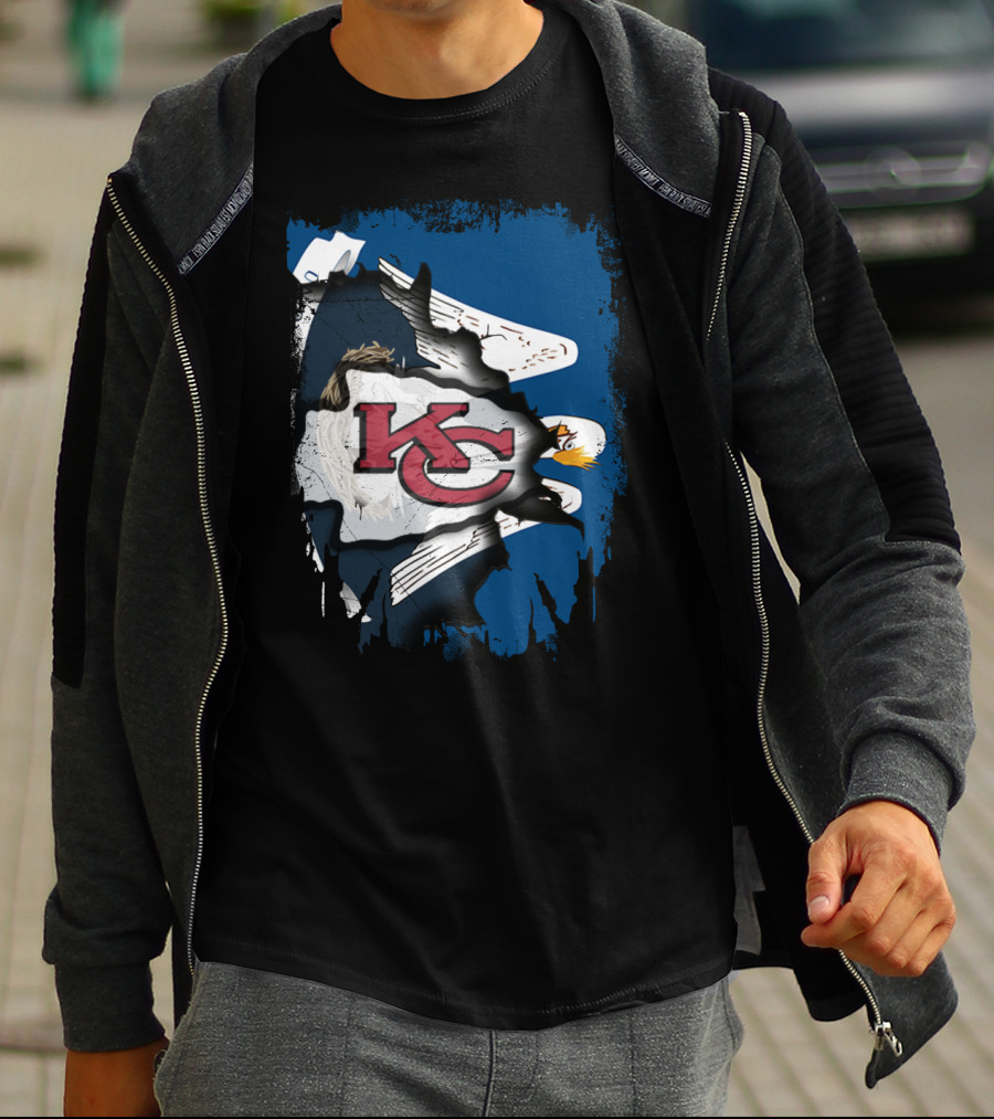 Together Louisiana With Kansas City Chiefs And Bald Eagle T-Shirt