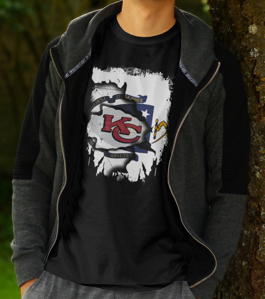 Kansas City Chiefs Massachusetts Flag Unity T-Shirt