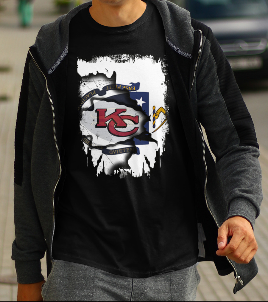 Kansas City Chiefs Massachusetts Flag Unity T-Shirt