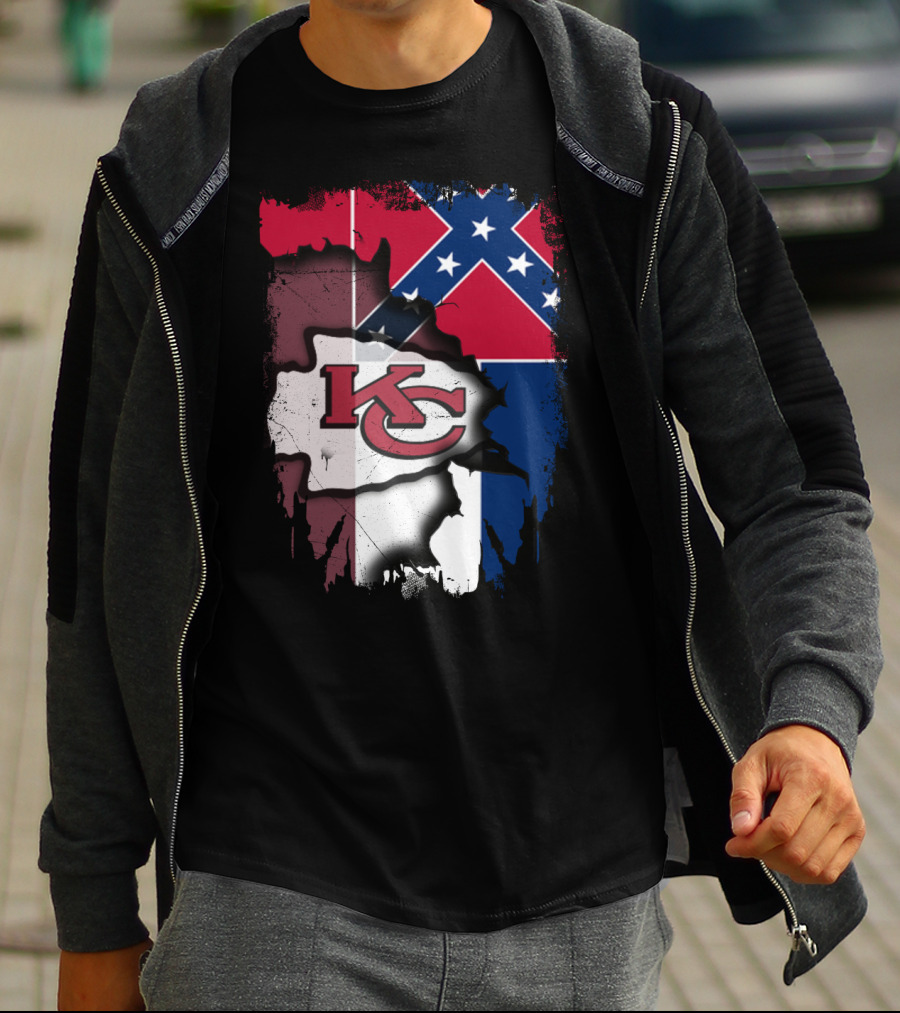 Together Mississippi Kc Chiefs Confederate Flag T-Shirt