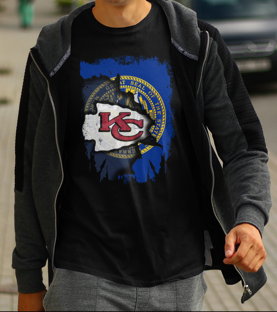 Nebraska State Seal With Kansas City Chiefs T-Shirt