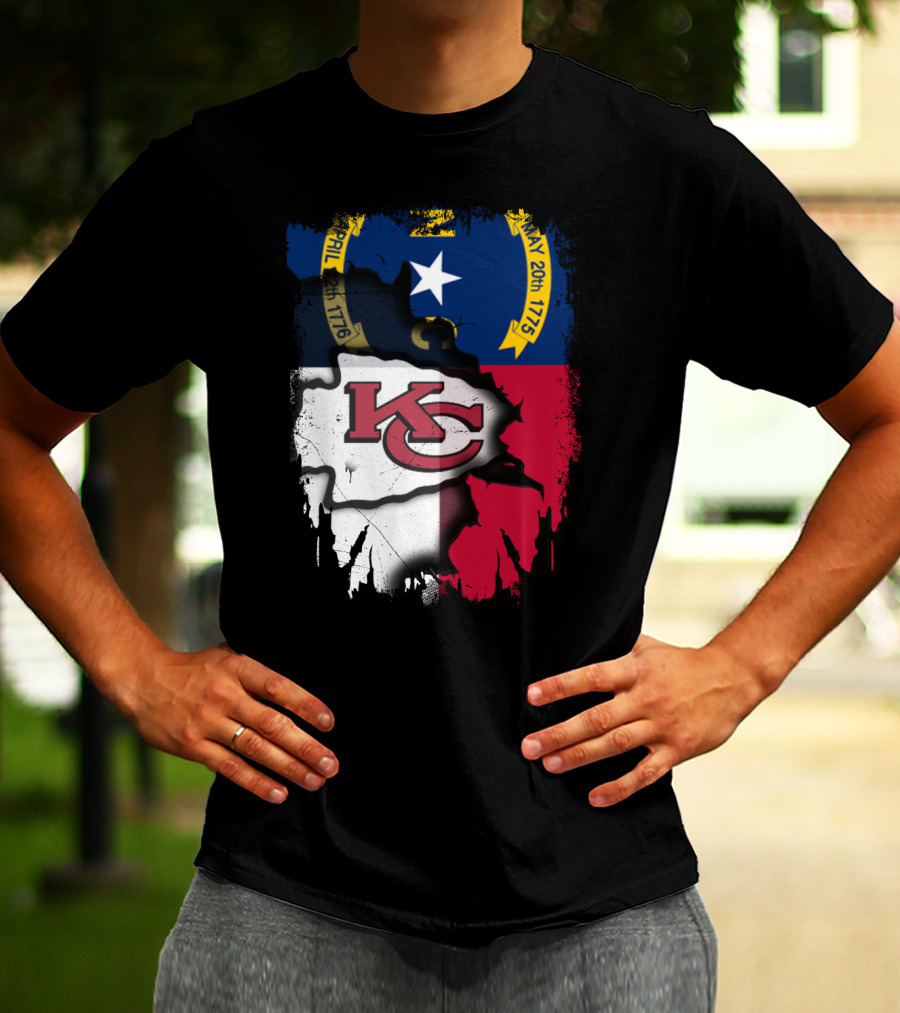 Together North Carolina Flag With Kansas City Chiefs T-Shirt
