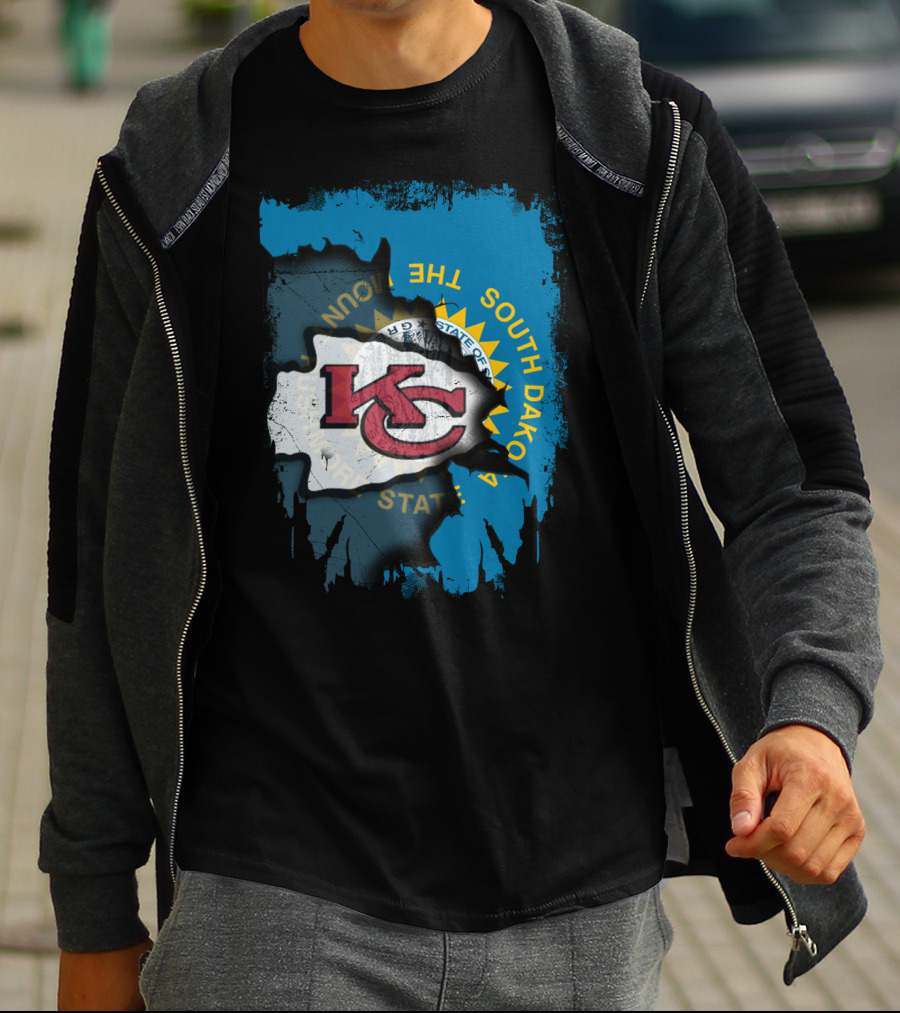 Together South Dakota Kansas City Chiefs State Flag T-Shirt