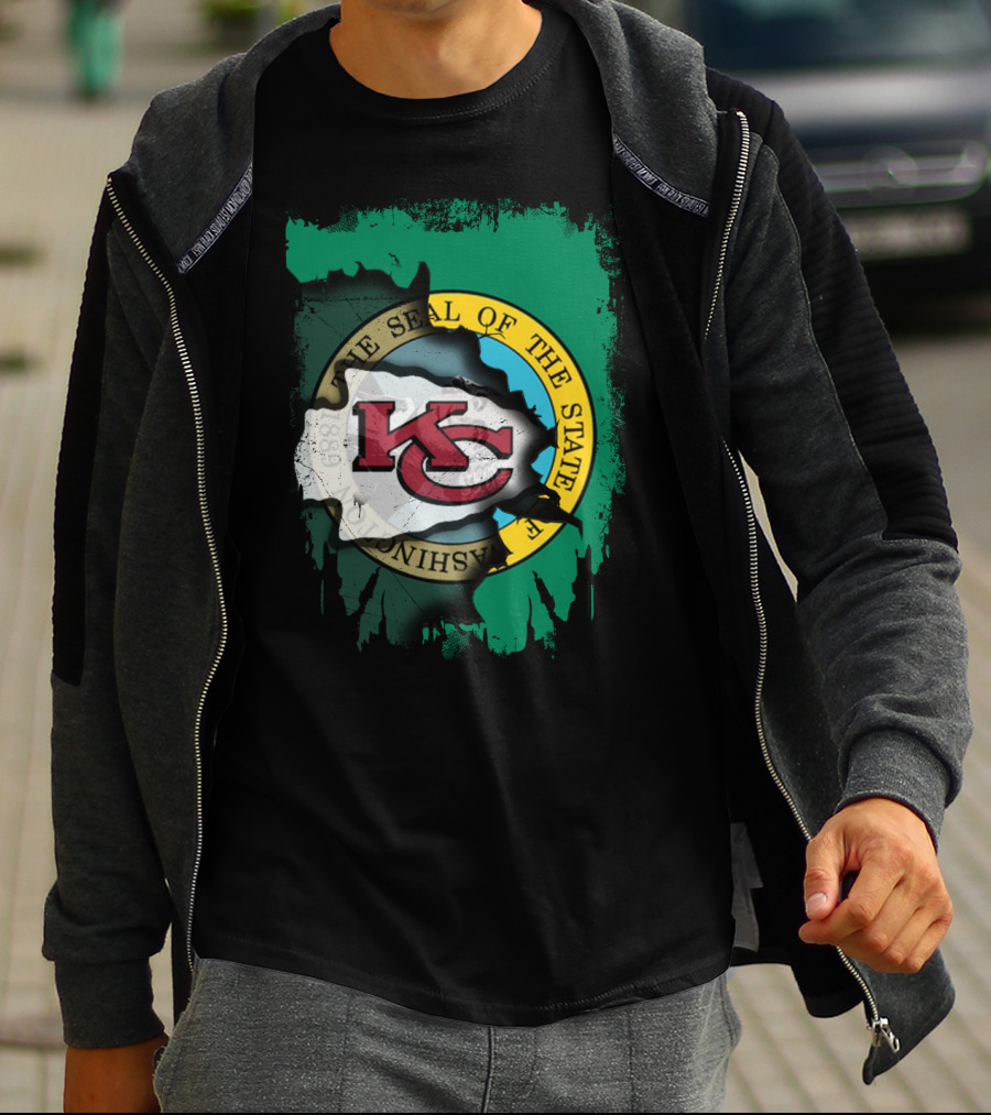 Together Washington State Seal With Kansas City Chiefs T-Shirt