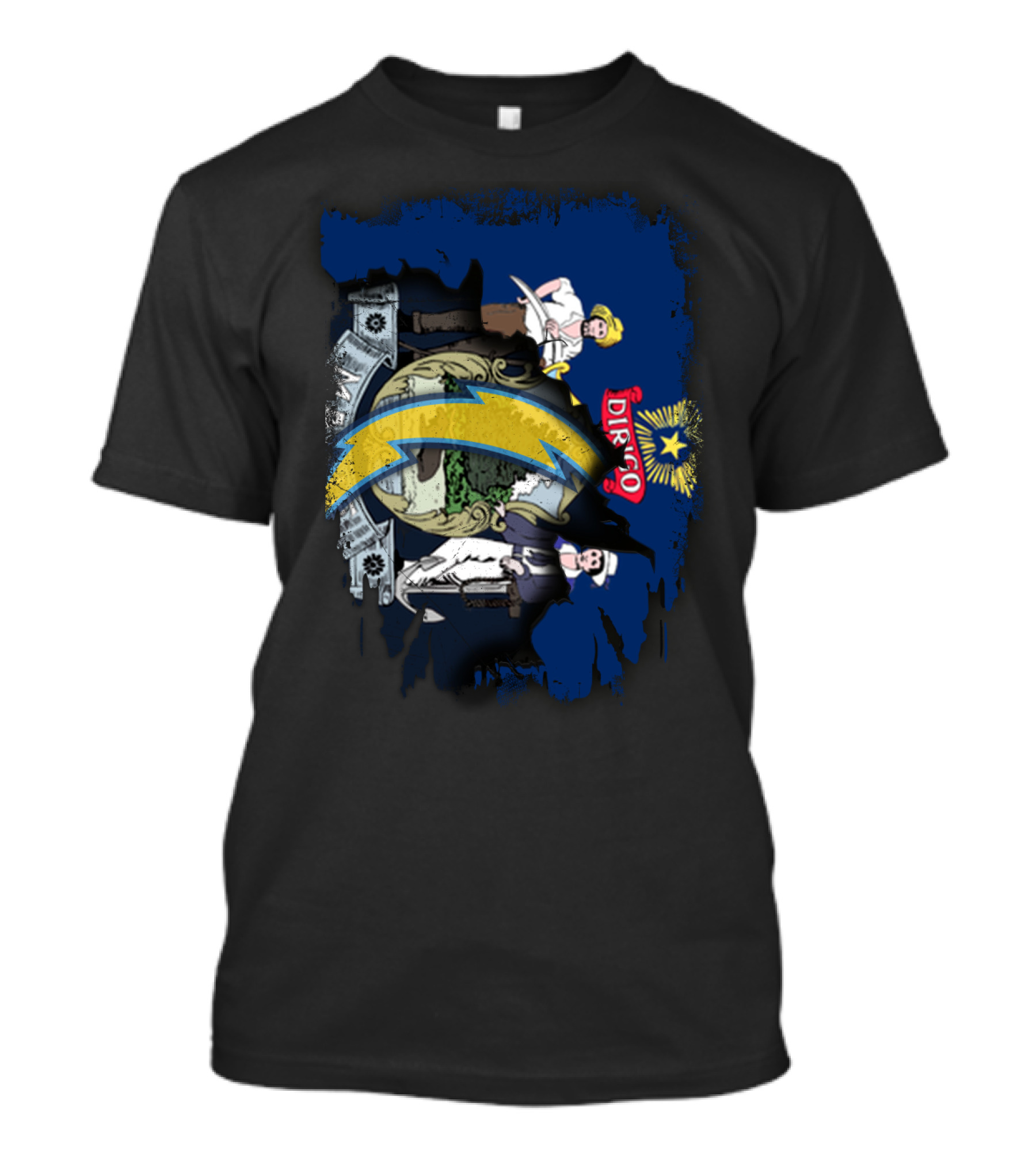 Maine Dirigo San Diego Chargers Merge Emblem T-Shirt
