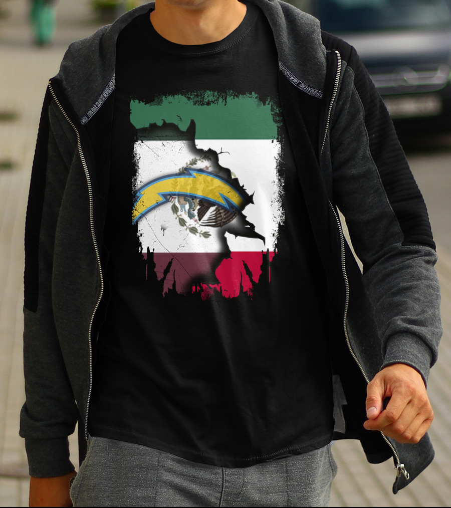 Together Mexico Chargers Flag Fusion T-Shirt