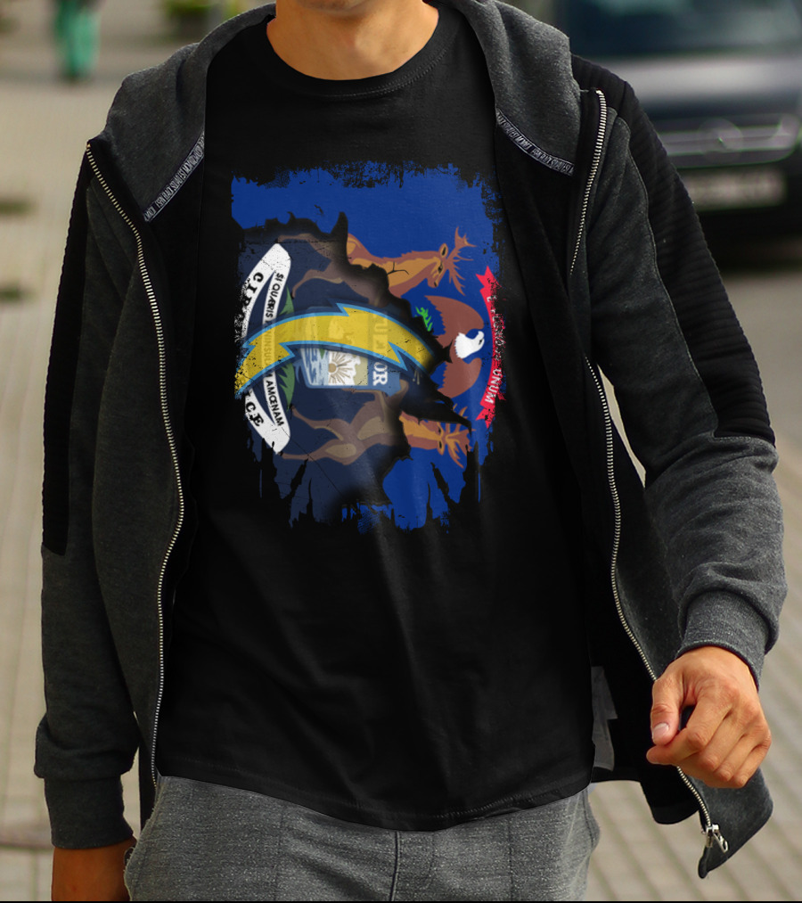 Together Michigan Chargers Logo State Flag T-Shirt