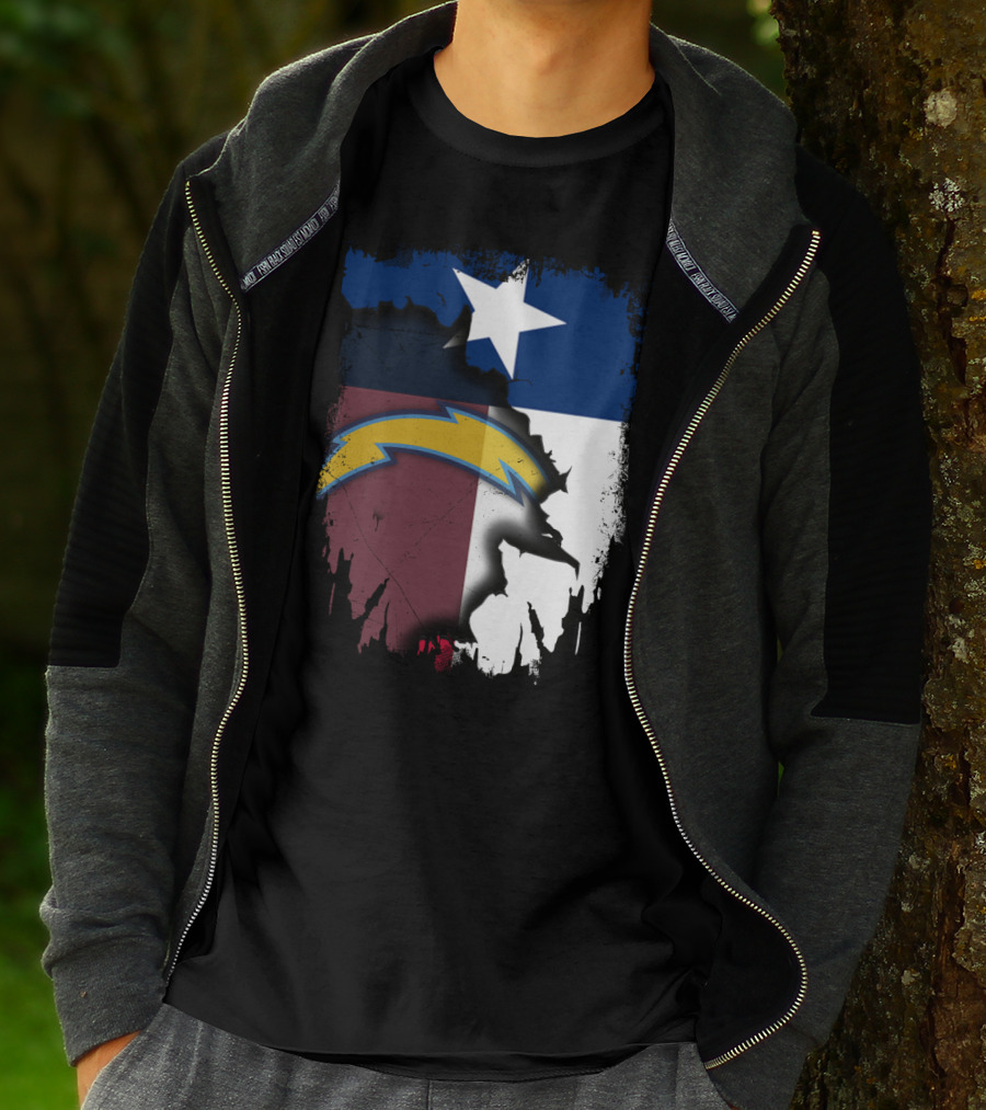 Together Texas With Chargers Lone Star Flag T-Shirt