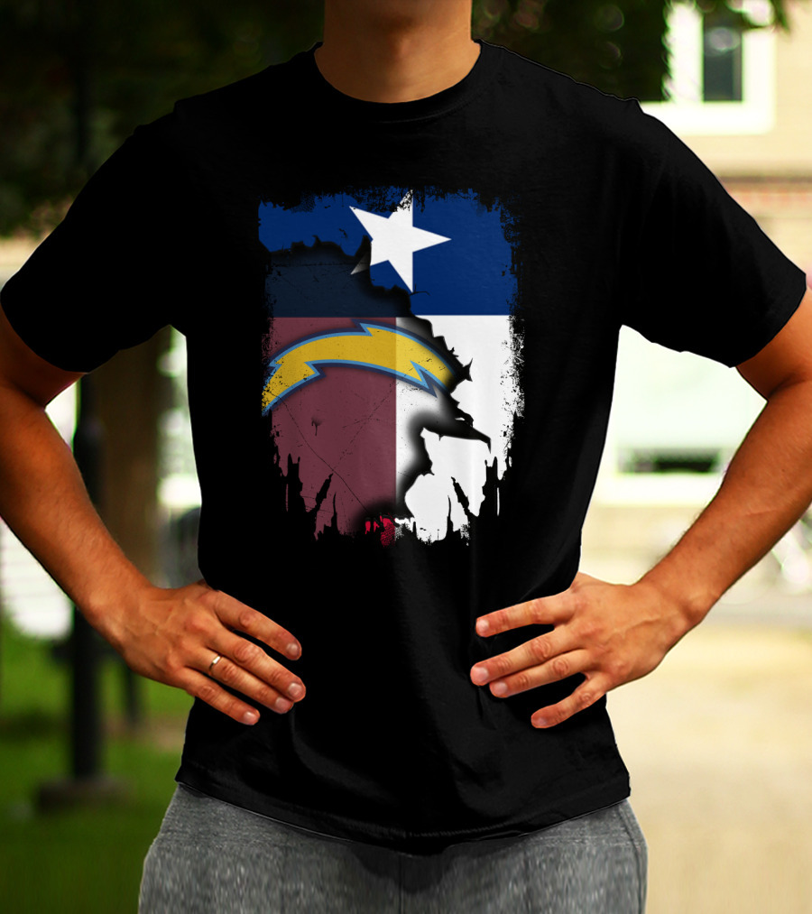 Together Texas With Chargers Lone Star Flag T-Shirt