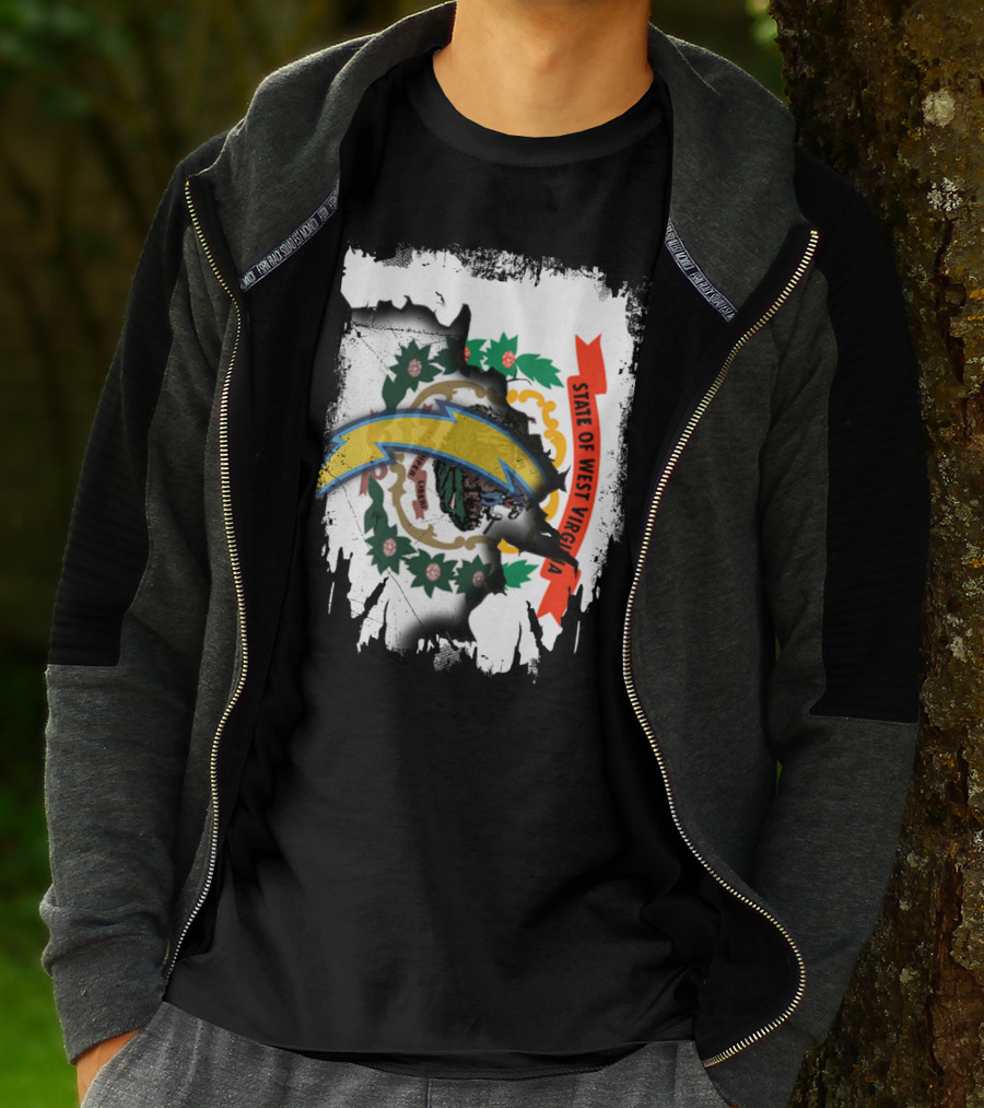 State Of West Virginia Chargers Logo Collaboration T-Shirt