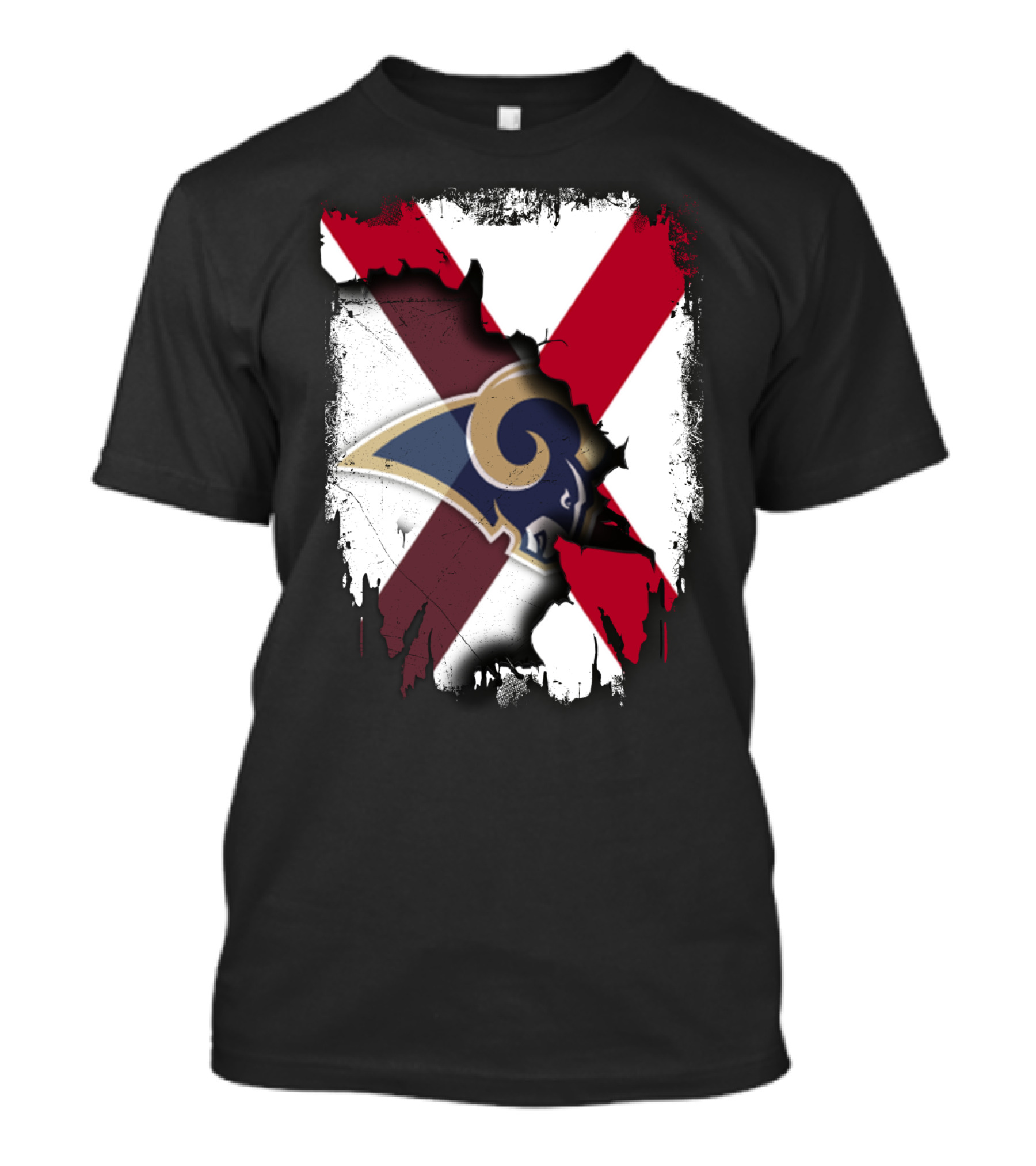 Alabama Flag With Rams Logo Together T-Shirt