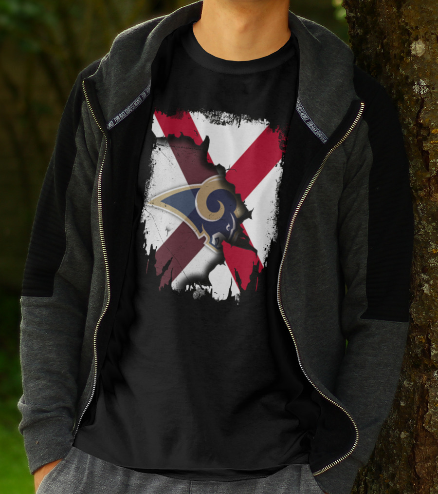 Alabama Flag With Rams Logo Together T-Shirt