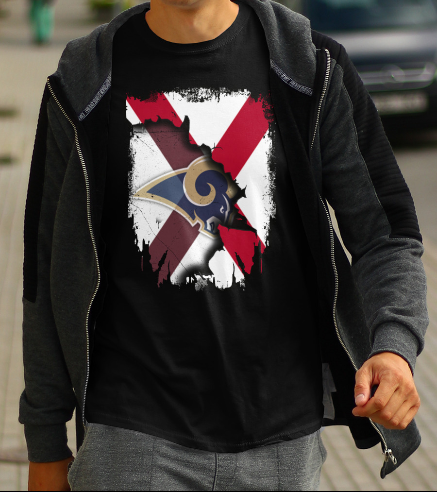 Alabama Flag With Rams Logo Together T-Shirt