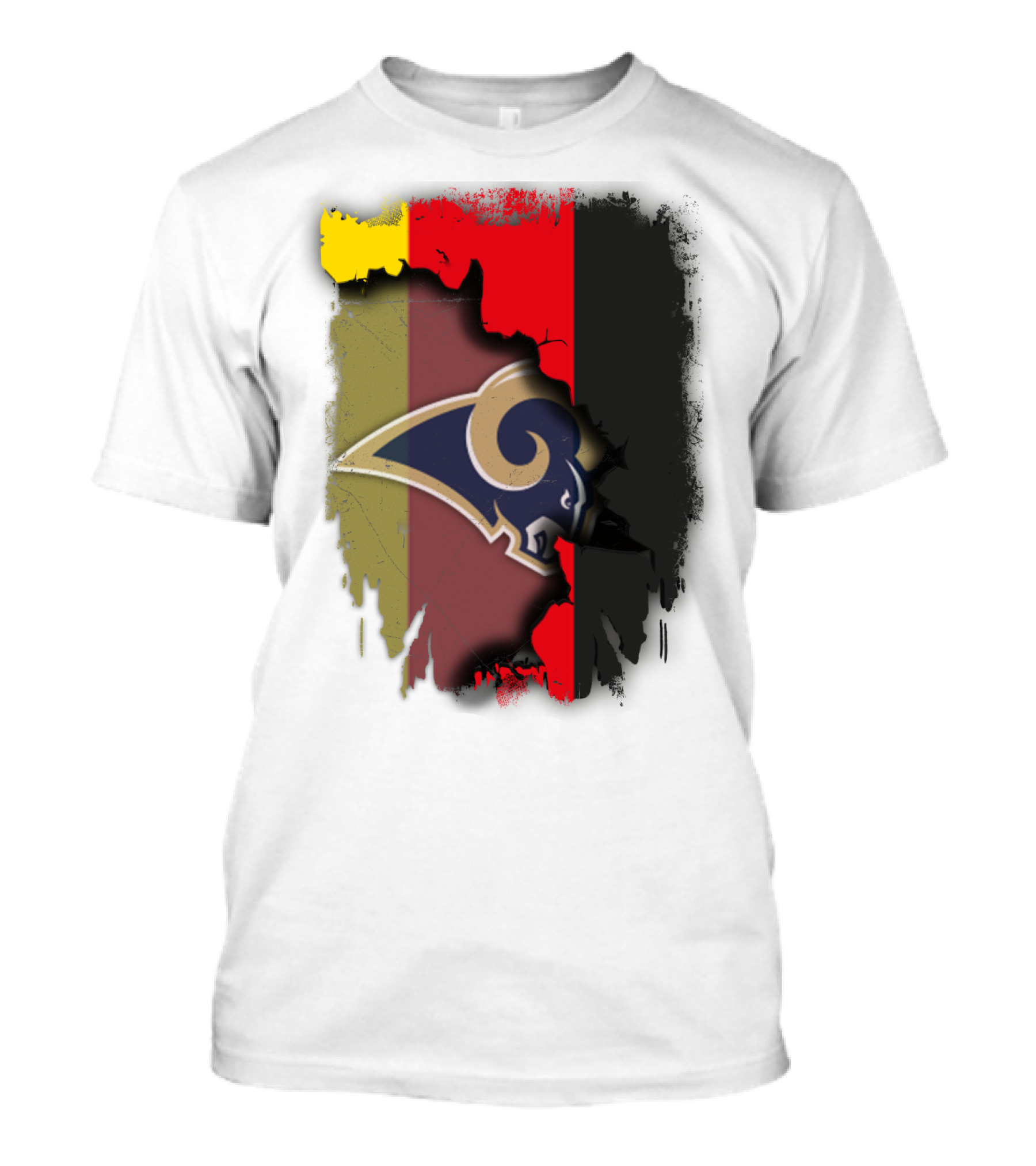 Germany Flag Grunge Style With Rams NFL Team T-Shirt
