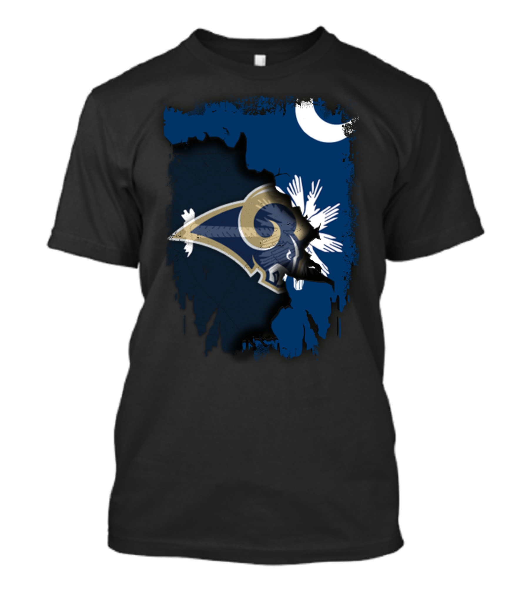 South Carolina Rams Inspired Moon And Palmetto Iconic Mashup T-Shirt