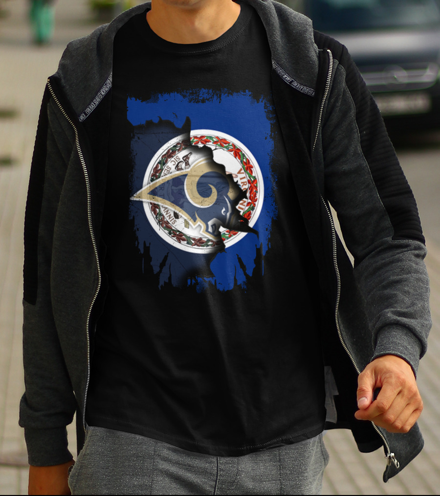Virginia State Seal Overlaid With Rams T-Shirt