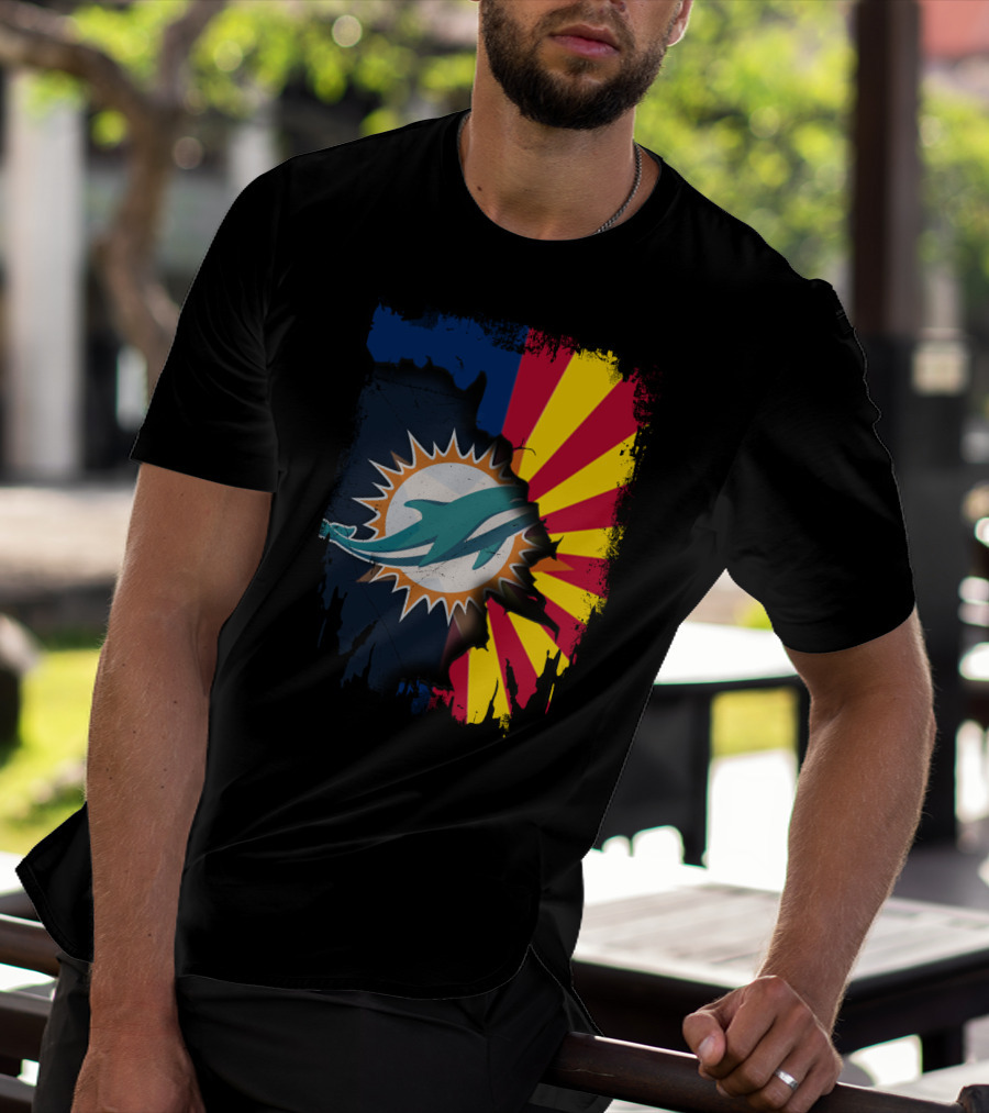 Miami Dolphins Arizona Flag Fusion T-Shirt