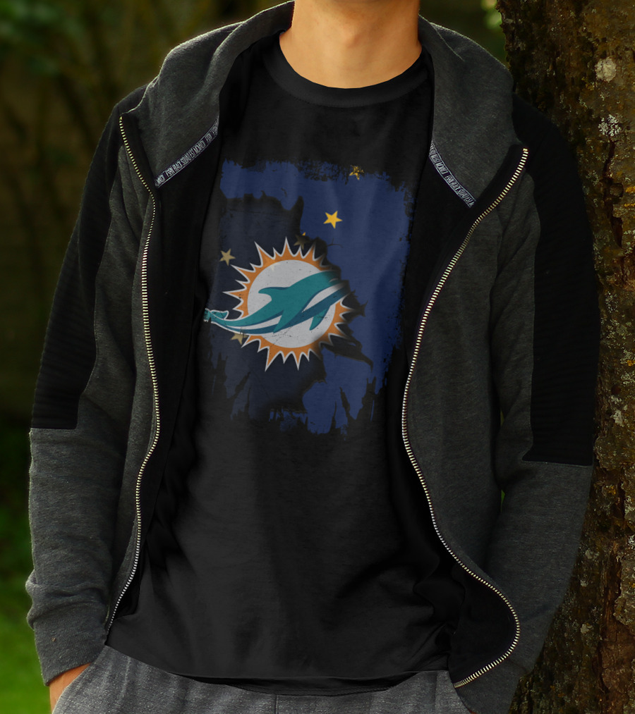 Miami Dolphins Alaska State Flag Fusion T-Shirt