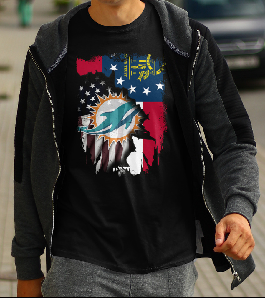 Georgia Flag Dolphins Uniting Together T-Shirt