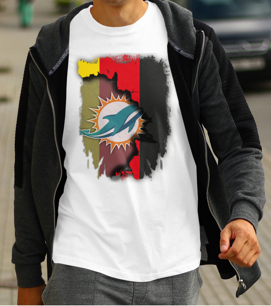Germany Dolphins Miami Fusion Flag Colors T-Shirt