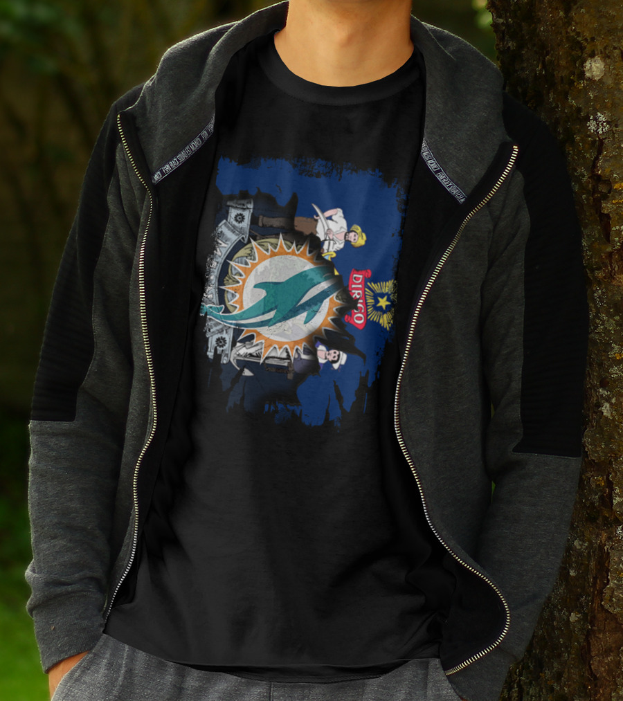 Together Dirigo Maine Dolphins Logo Football Emblem T-Shirt