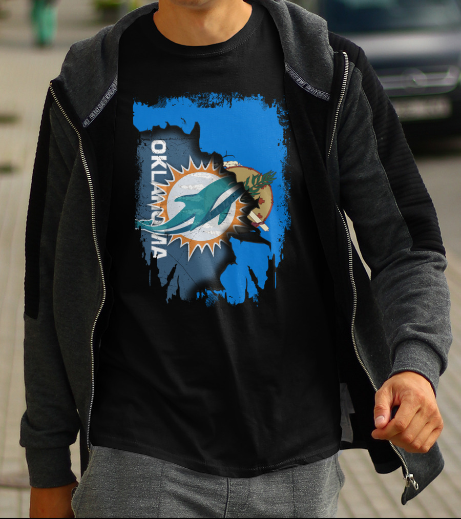 Oklahoma And Miami Dolphins Fusion T-Shirt