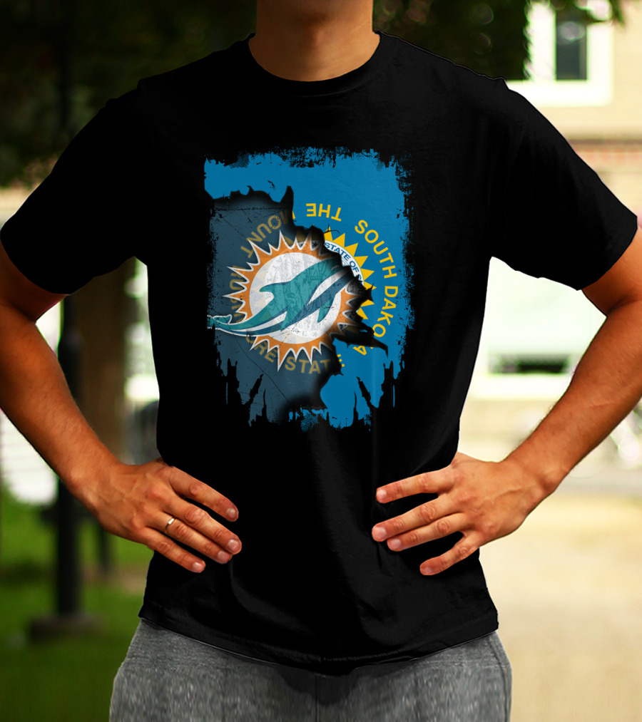 South Dakota State With Dolphins And Miami Dolphins T-Shirt