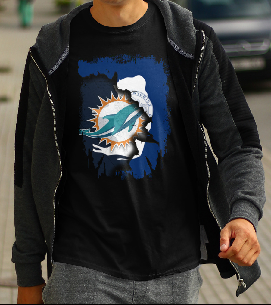 Wyoming Dolphins Logo Fusion T-Shirt