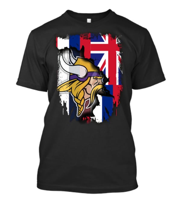Hawaii Union Jack With Vikings Head T-Shirt