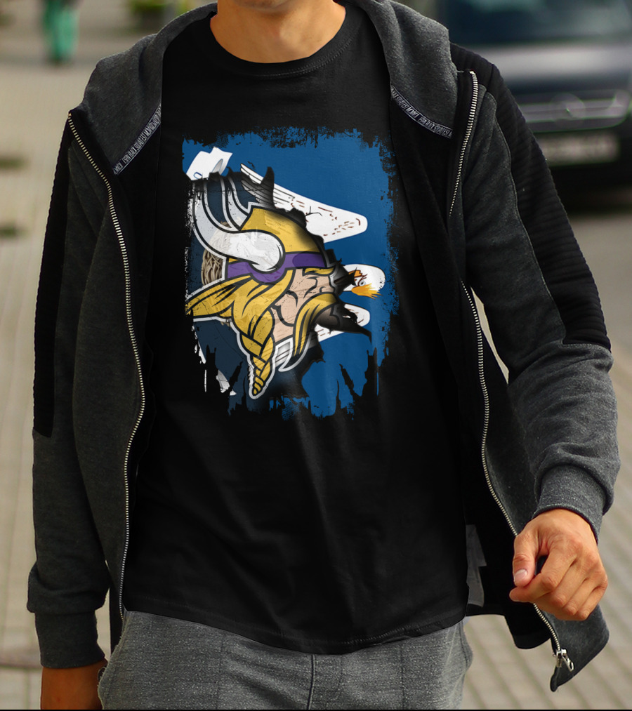 Together Louisiana With Vikings Minnesota Football Fusion T-Shirt