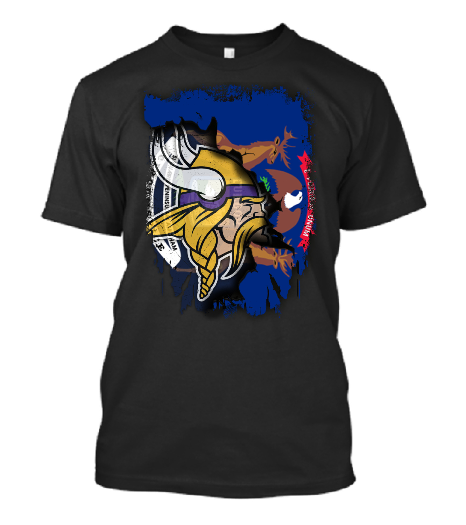 Michigan Together Vikings Norse Emblem Motif T-Shirt