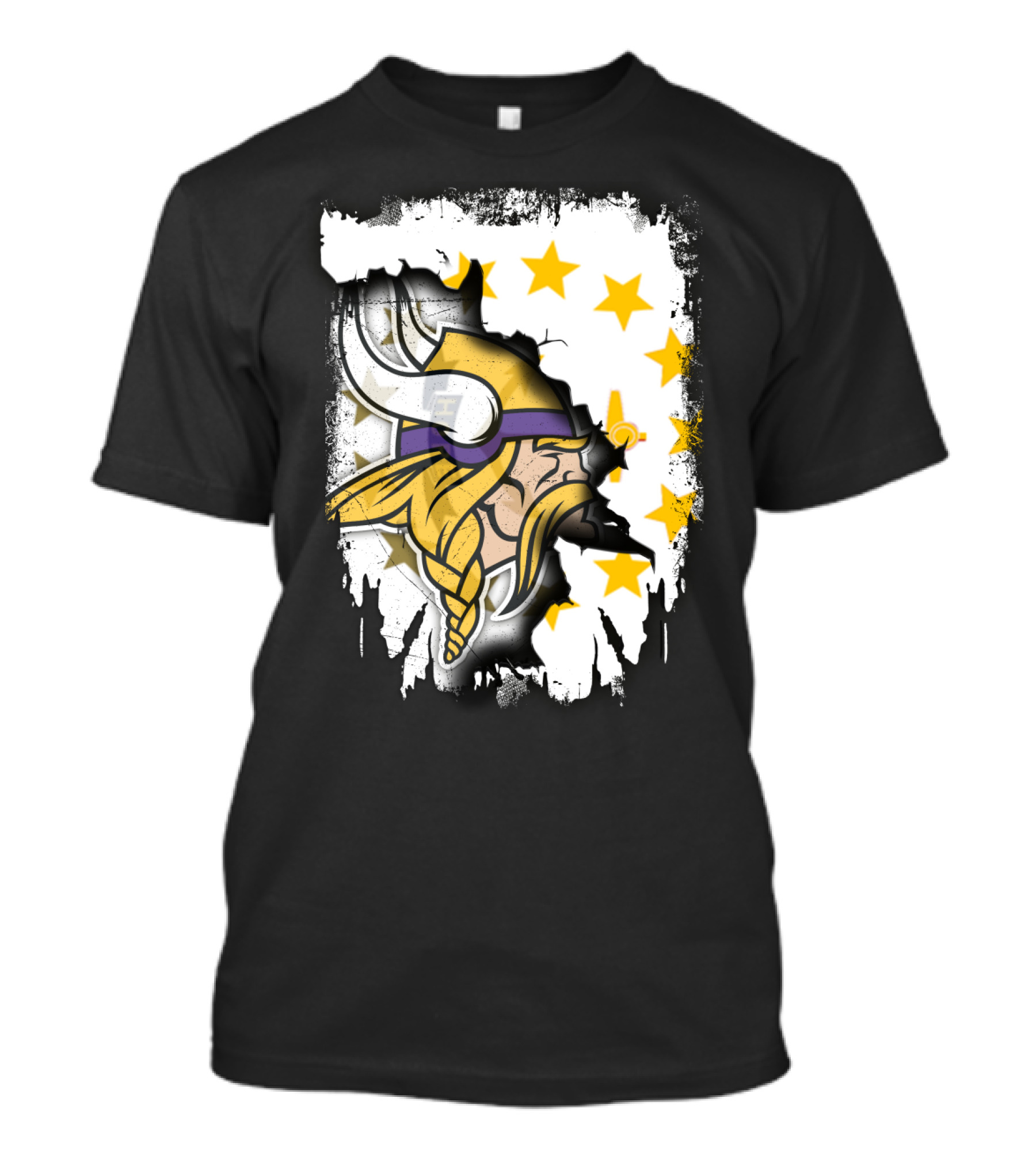 Rhode Island With Vikings And Stars T-Shirt