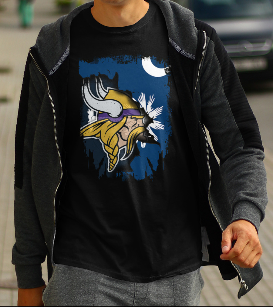 Together South Carolina Vikings Helmet And Palmetto Moon T-Shirt