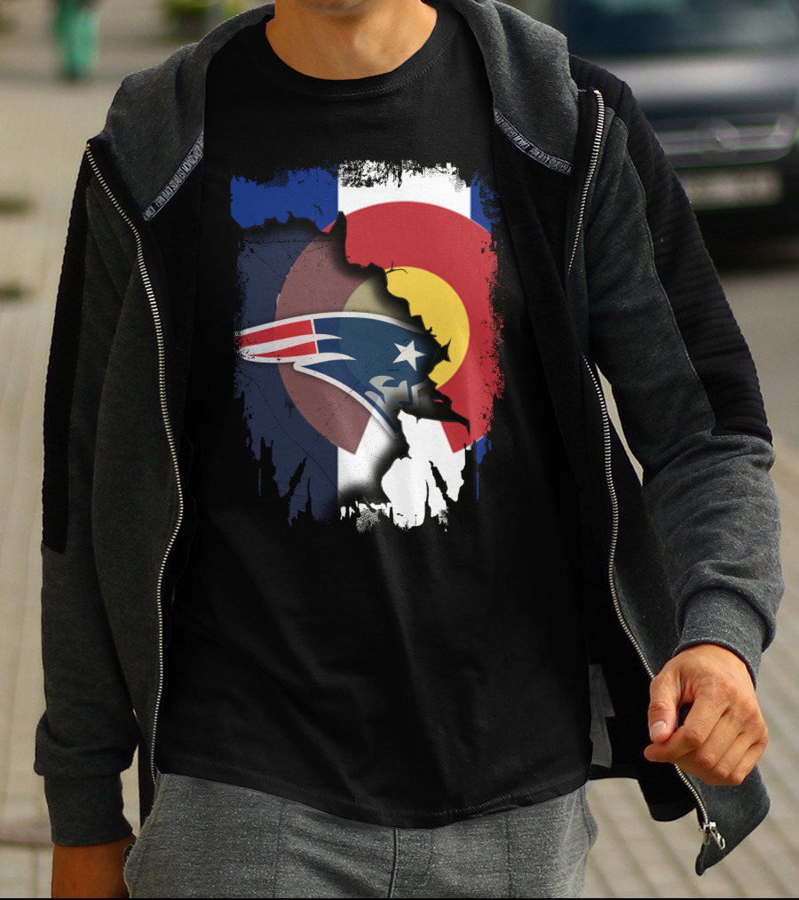 Together Colorado With Patriots Logo And Colorado Flag Fusion T-Shirt