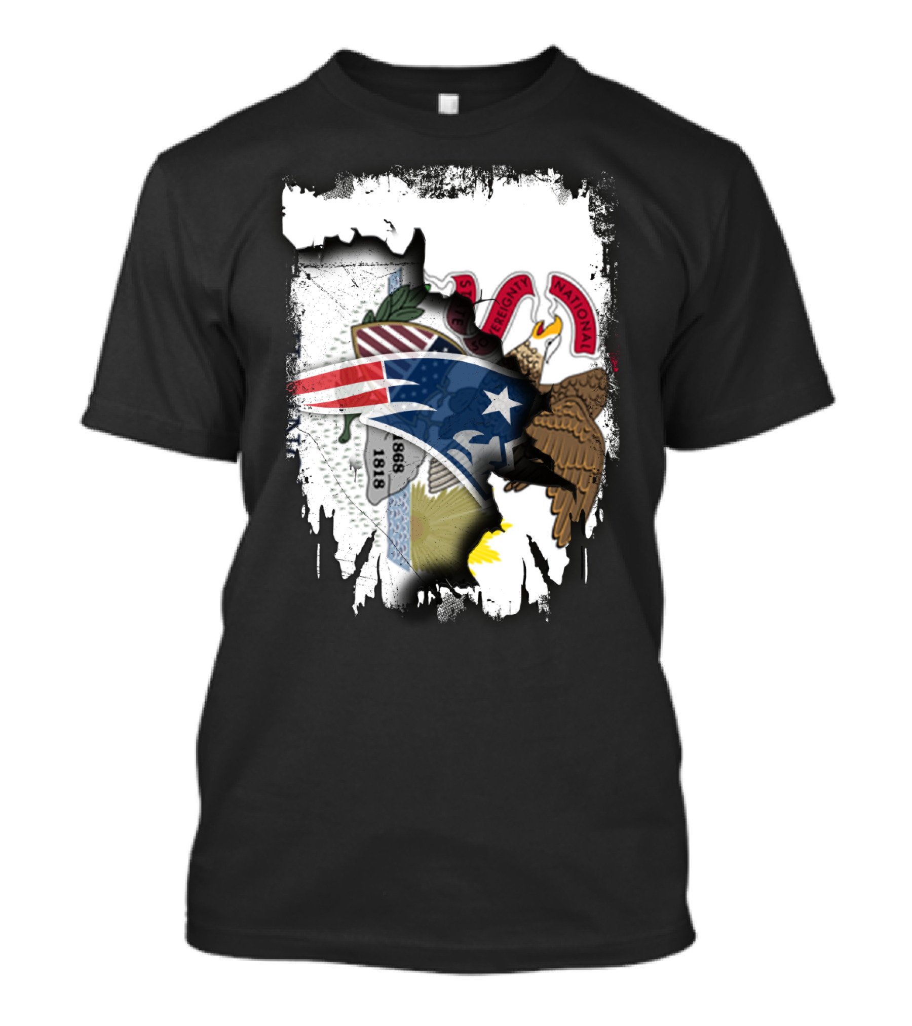 Together Illinois With Patriots Logo And State Seal Blend T-Shirt