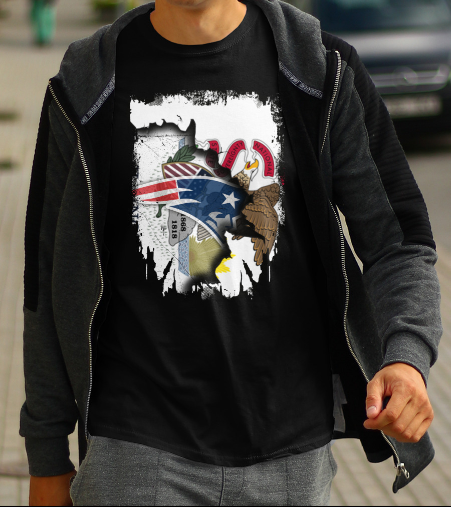 Together Illinois With Patriots Logo And State Seal Blend T-Shirt