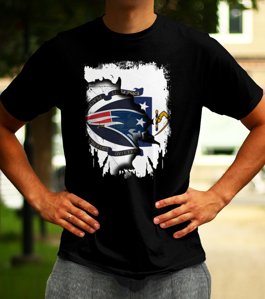 Together Massachusetts Patriots Emblem Fusion T-Shirt