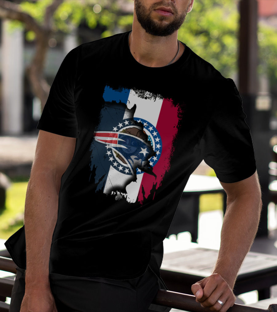 Together Missouri Patriots Flag And Patriot Logo Fusion T-Shirt