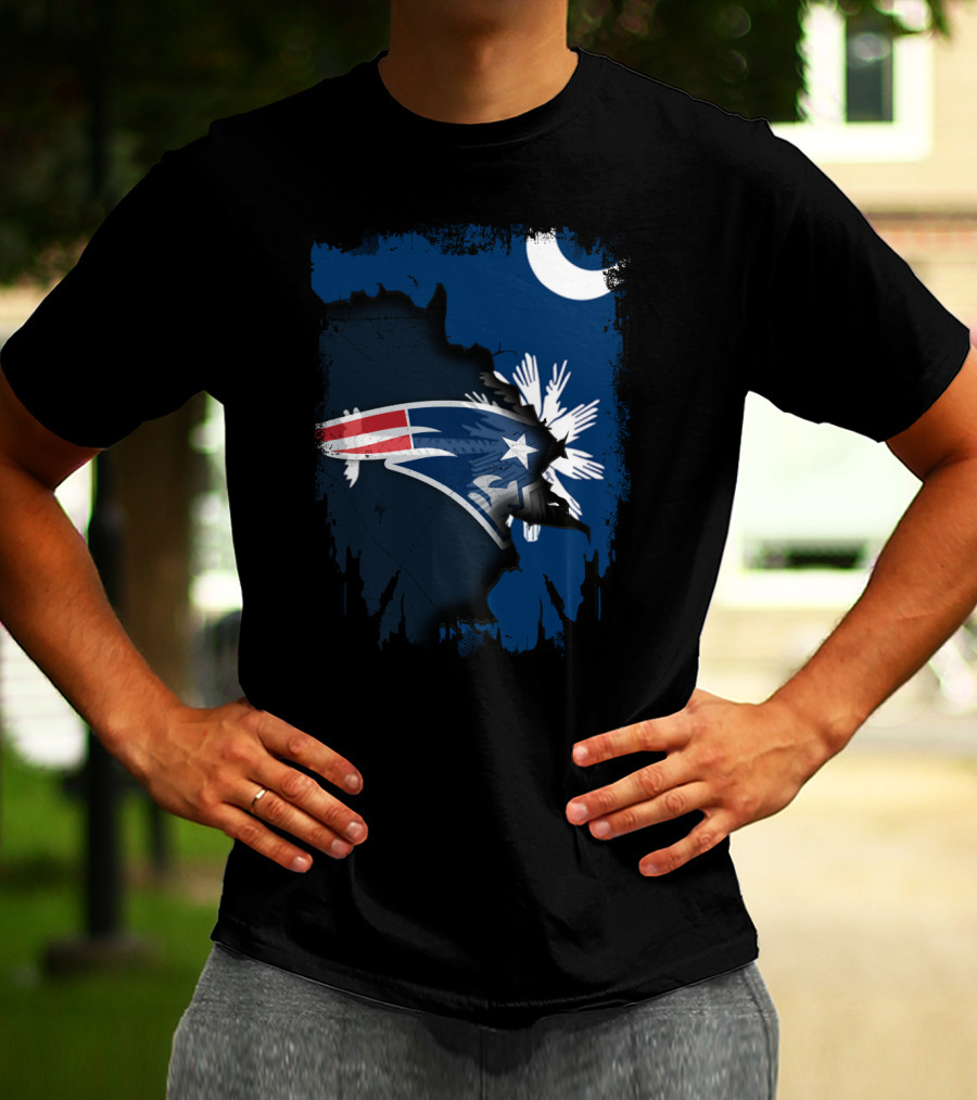 Together South Carolina With New England Patriots Logo And State Flag Elements T-Shirt