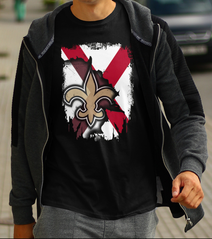 Together Alabama New Orleans Saints Fleur-de-Lis T-Shirt