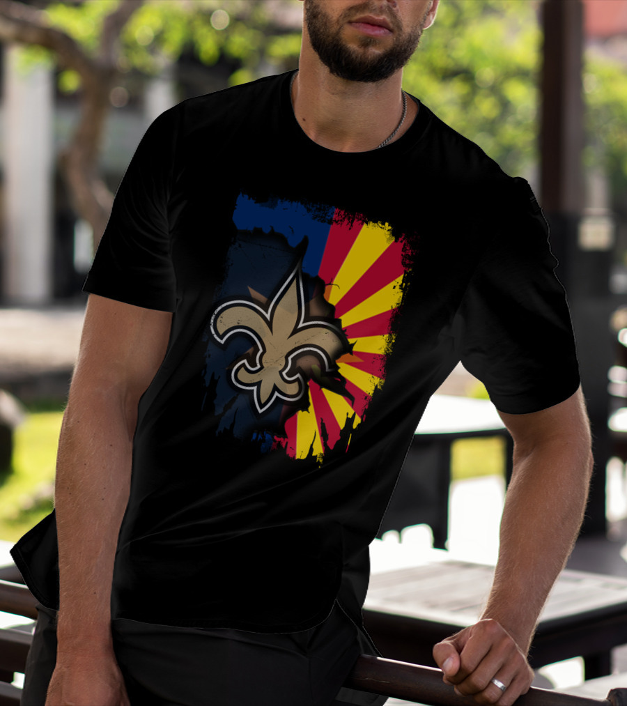Together Arizona Saints Fleur-de-Lis Flag Fusion T-Shirt