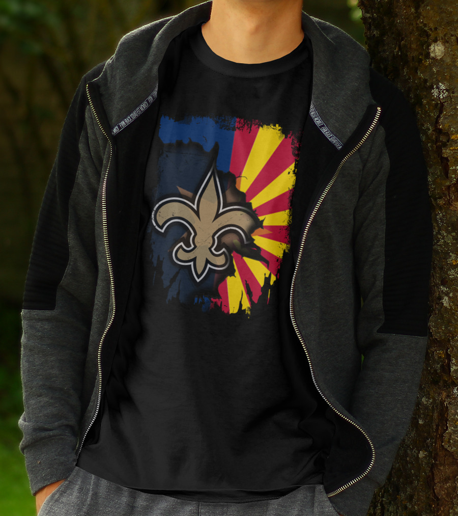Together Arizona Saints Fleur-de-Lis Flag Fusion T-Shirt