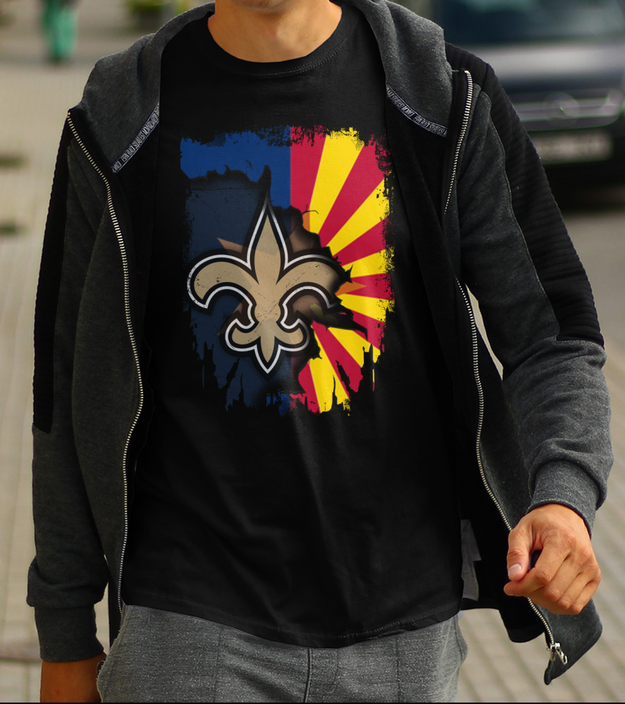 Together Arizona Saints Fleur-de-Lis Flag Fusion T-Shirt