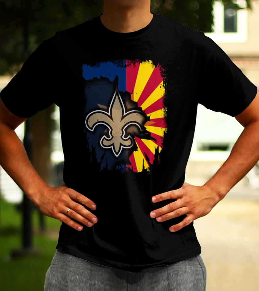 Together Arizona Saints Fleur-de-Lis Flag Fusion T-Shirt